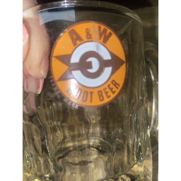 Vintage A & W Root Beer Glass Mug 4 3/8” Arrow Bullseye Logo 1940s - 1950s - Picture 5 of 5